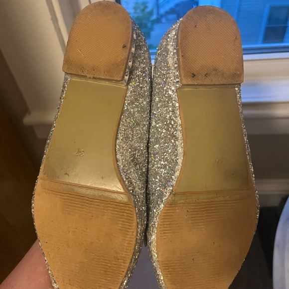 Silver Glitter Bow Loafers - Picture 5 of 5